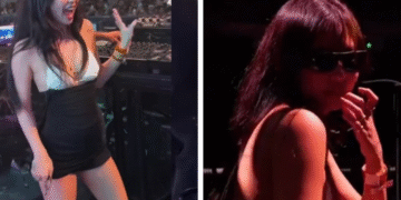 Jennie is ignored by the audience at Diplo's concert in Spain