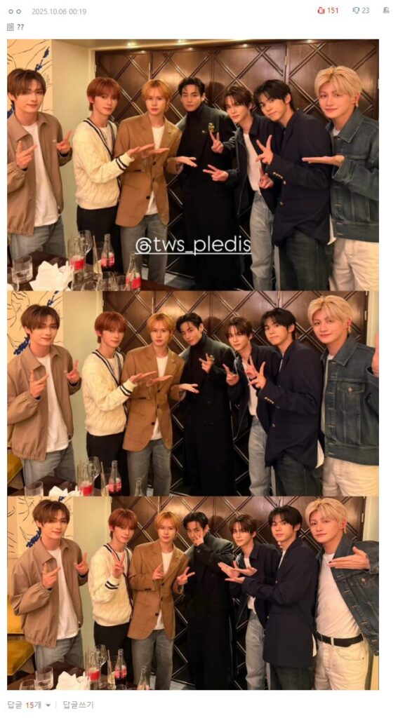K-Netizens React to BTS’s V Standing Next to TWS Members at Celine